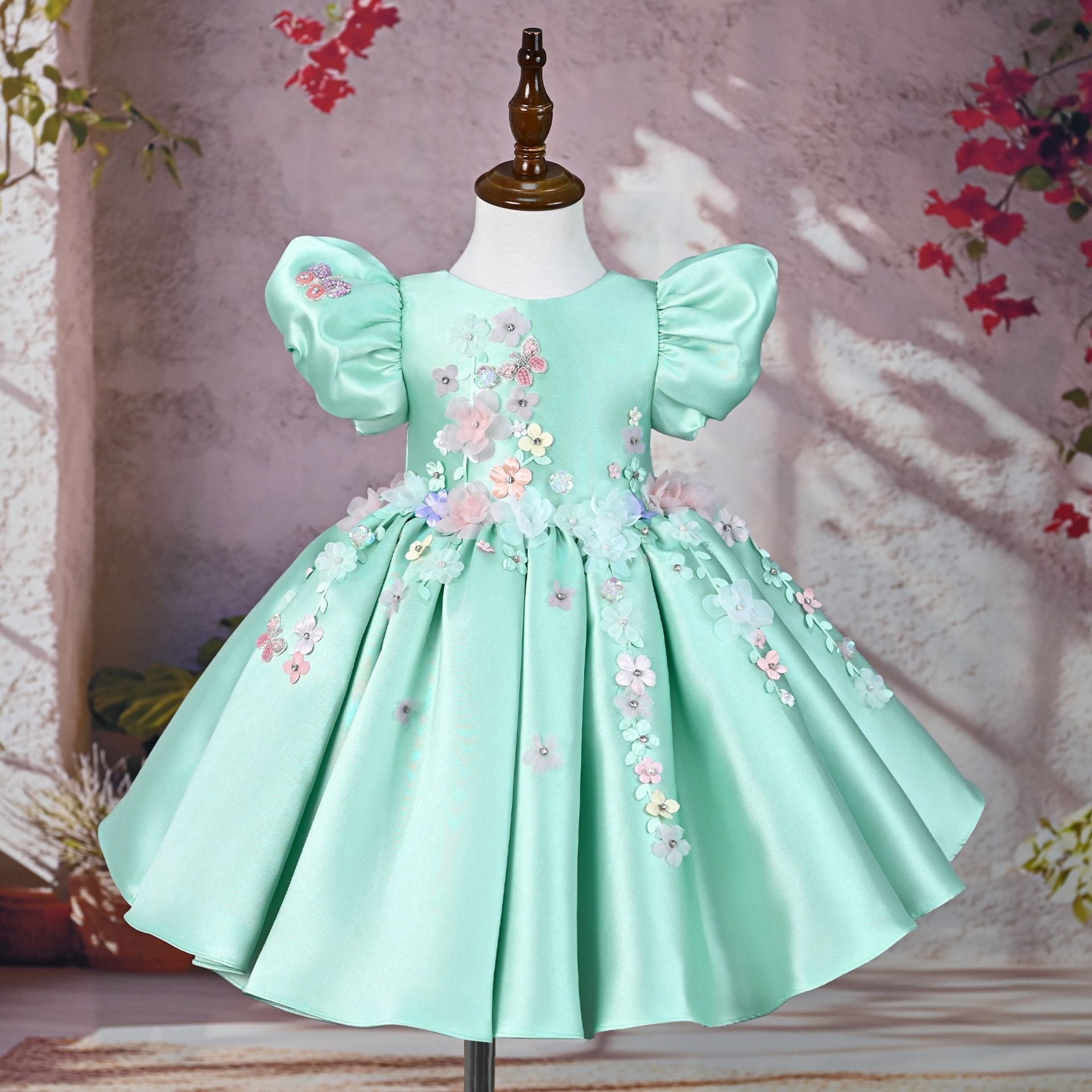 Papillon Butterfly Bloom Gown in Turquoise with butterflies