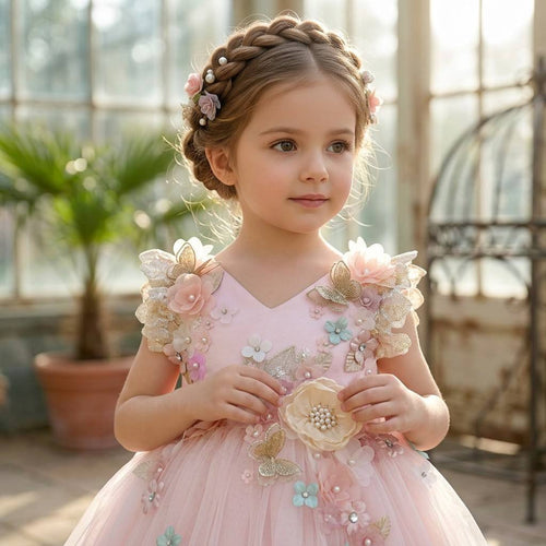 Delphine Bloom Tulle Gown detail