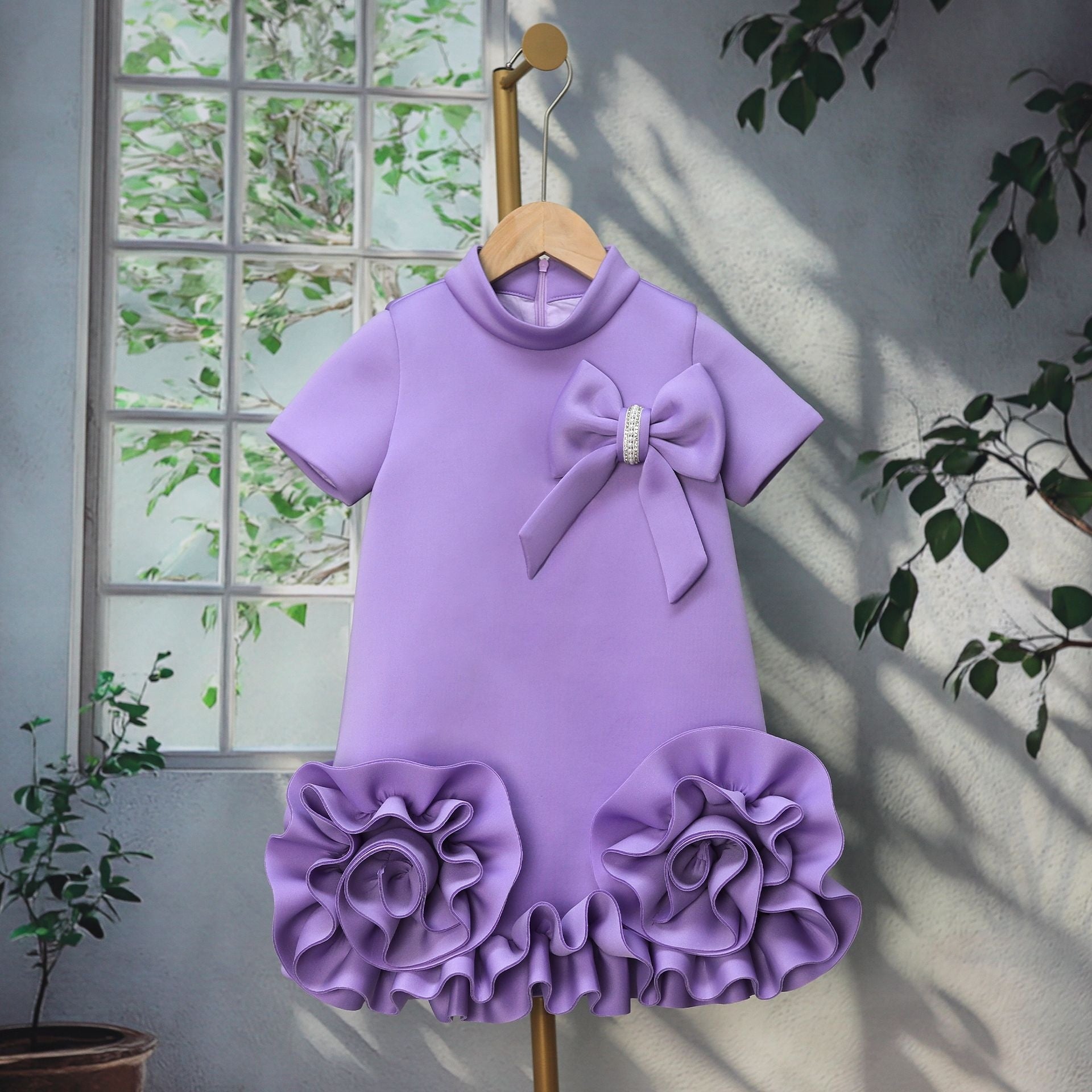 Odette Runway Bloom Dress in Purple