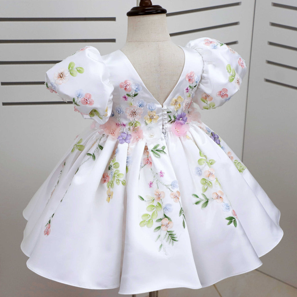 Odette Puff-Sleeve Applique Dress - view 6
