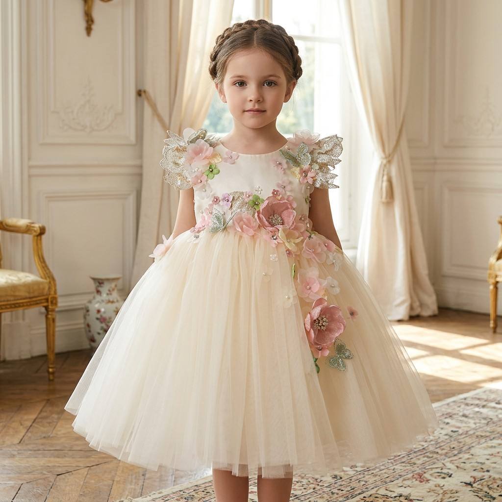 Seraphine Floral Applique Ball Gown - front
