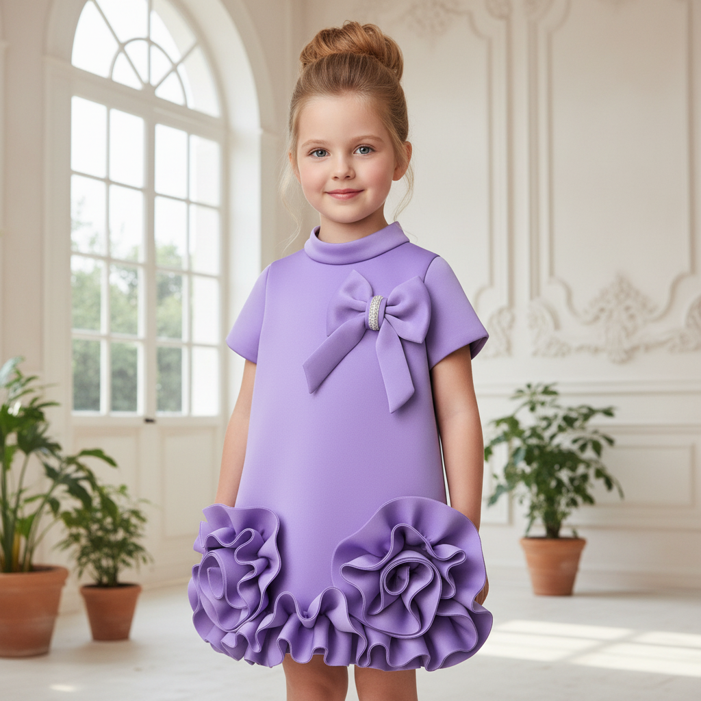 Camille Round-Neck Party Dress - front