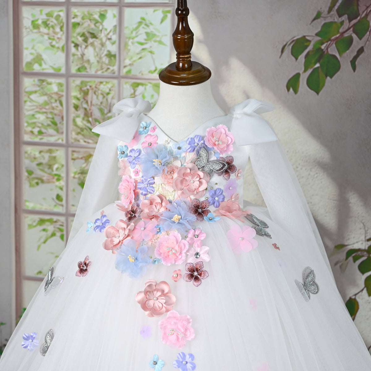 Aurelie White Tulle Ball Gown - view 4