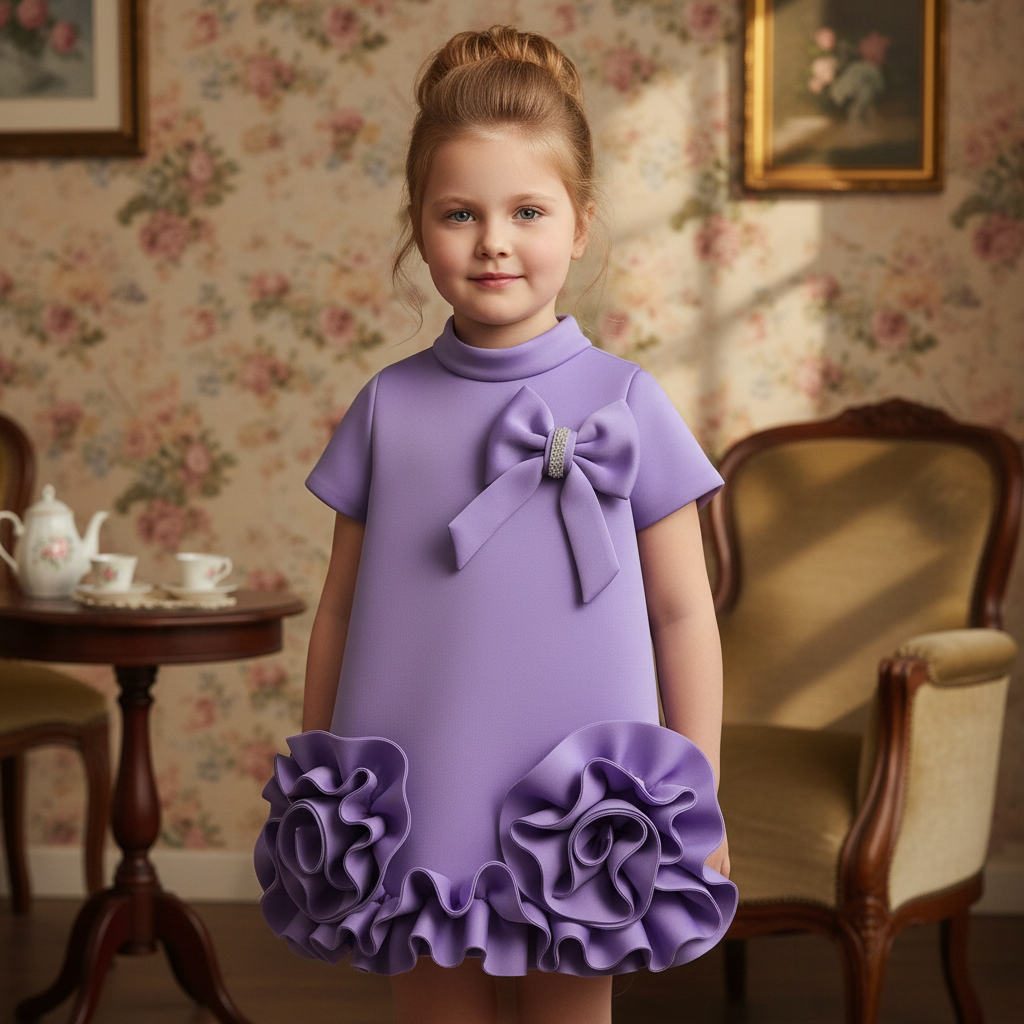 Camille Round-Neck Party Dress - detail
