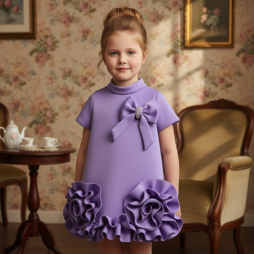 Camille Round-Neck Party Dress - detail