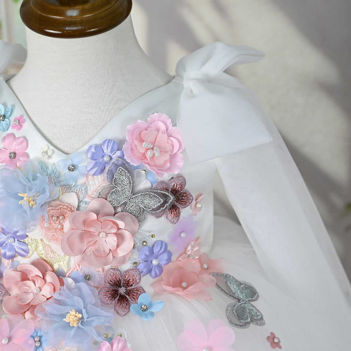 Aurelie White Tulle Ball Gown - view 5