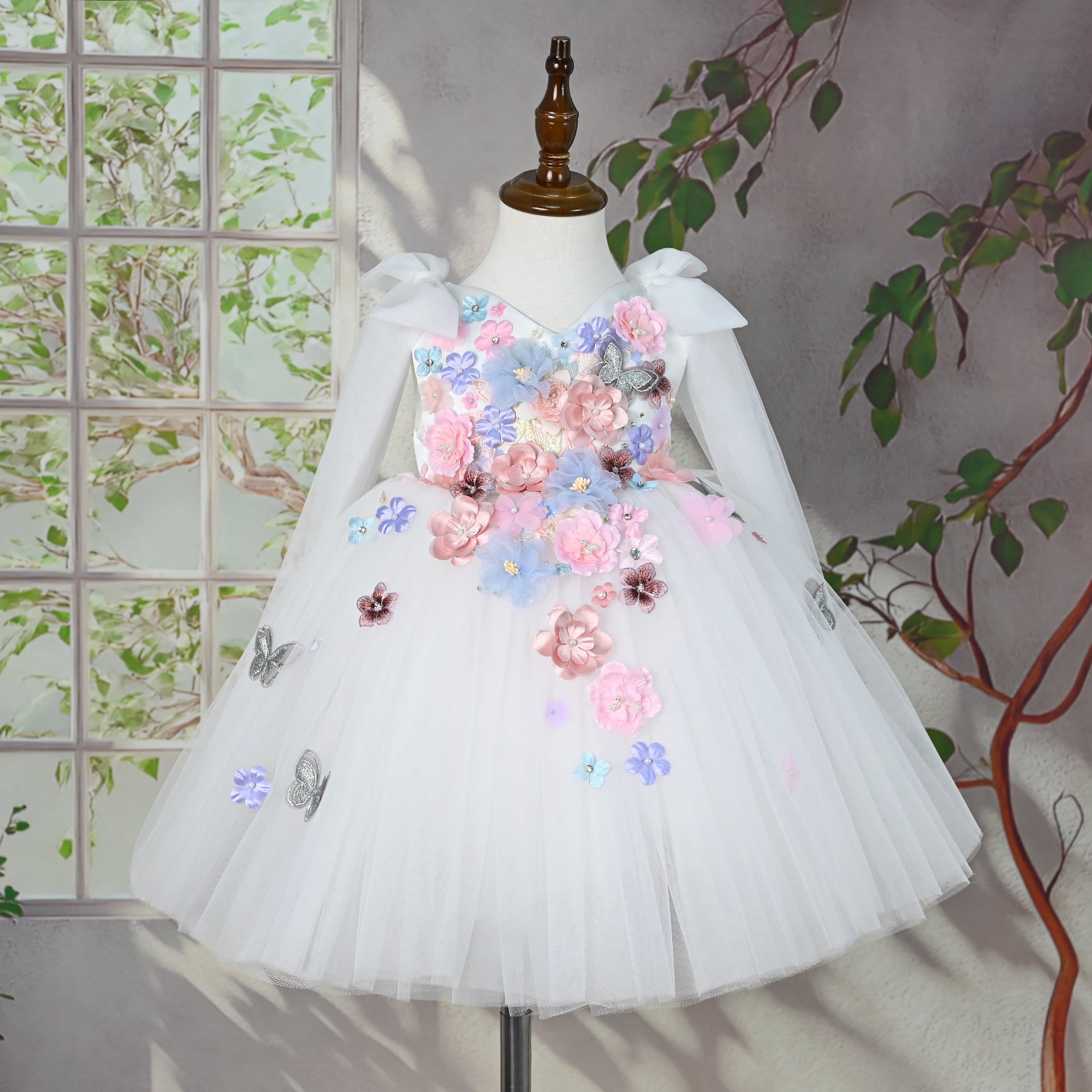 Aurelie White Tulle Ball Gown - view 3