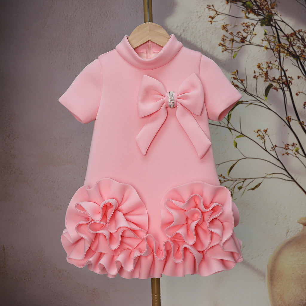 Odette Runway Bloom Dress in Lotus Pink