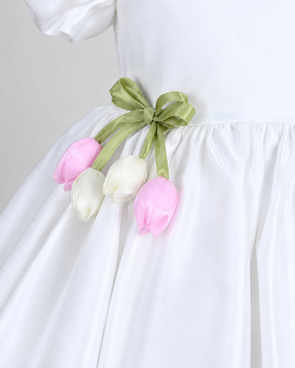 Camille Floral Bow Dress in White