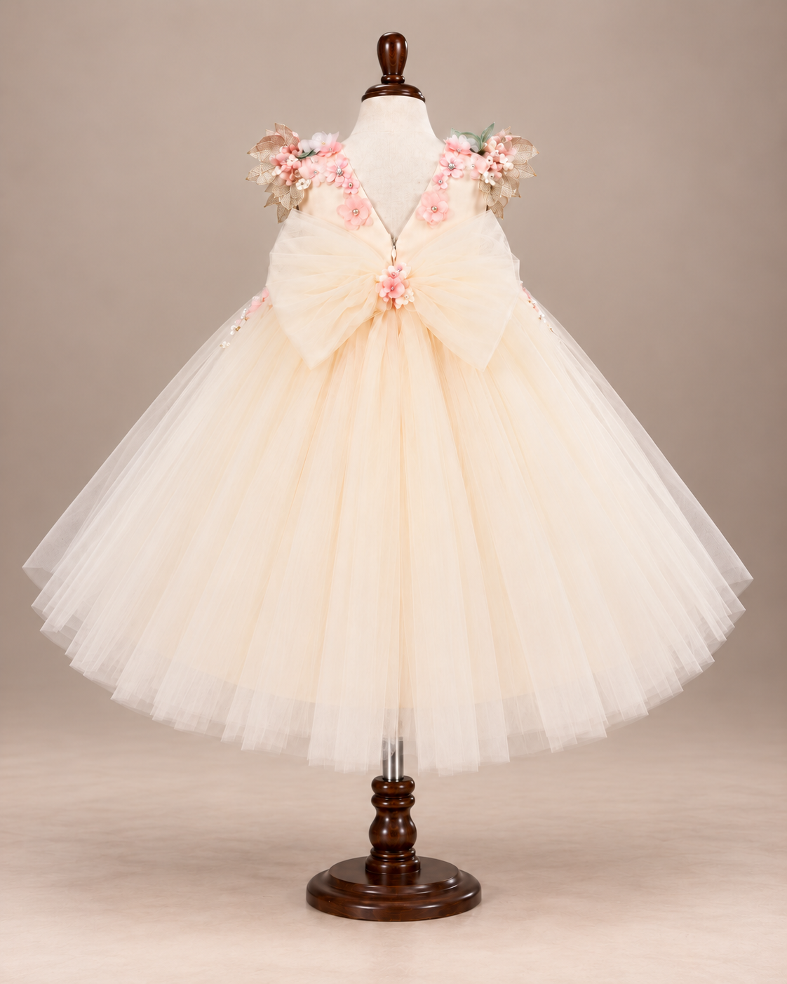 Delphine 3D Floral Tulle Gown - Butter Yellow - image 4