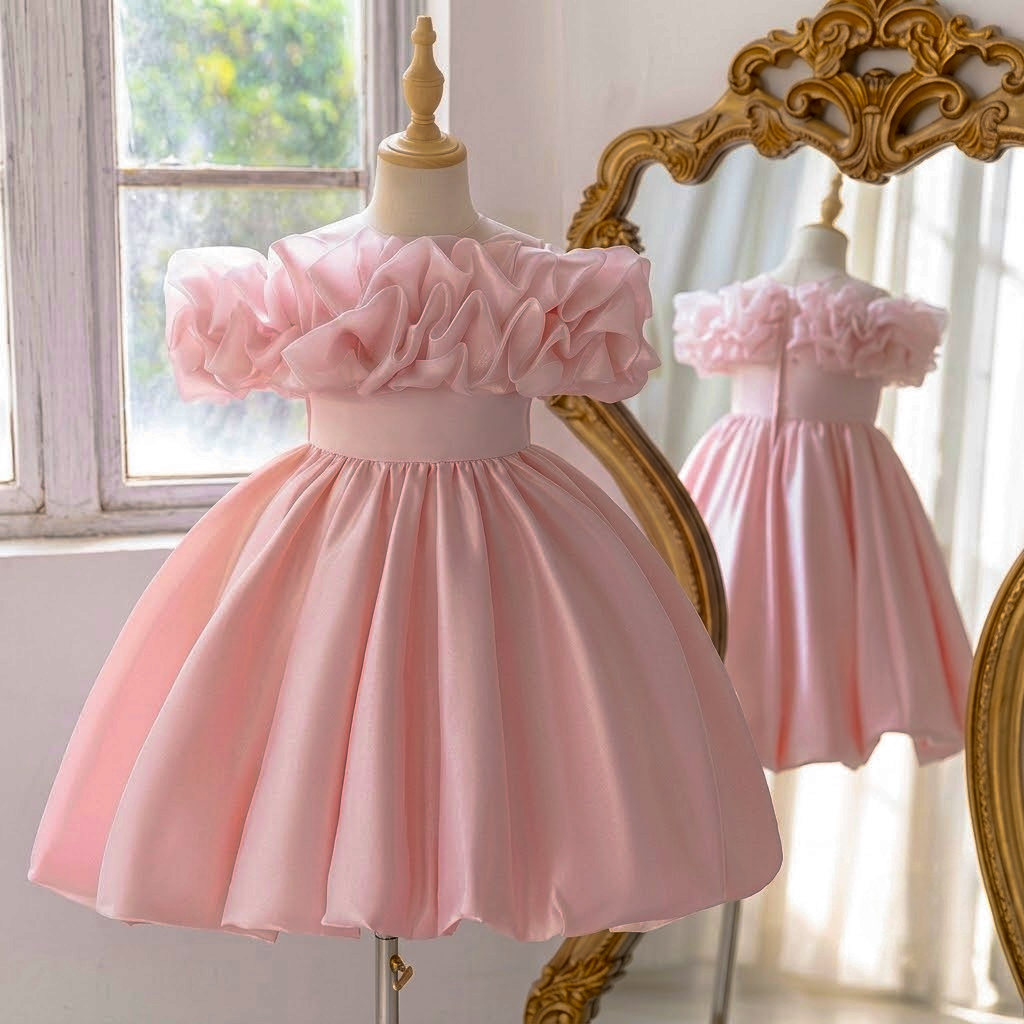 Elise Satin Floral Dress