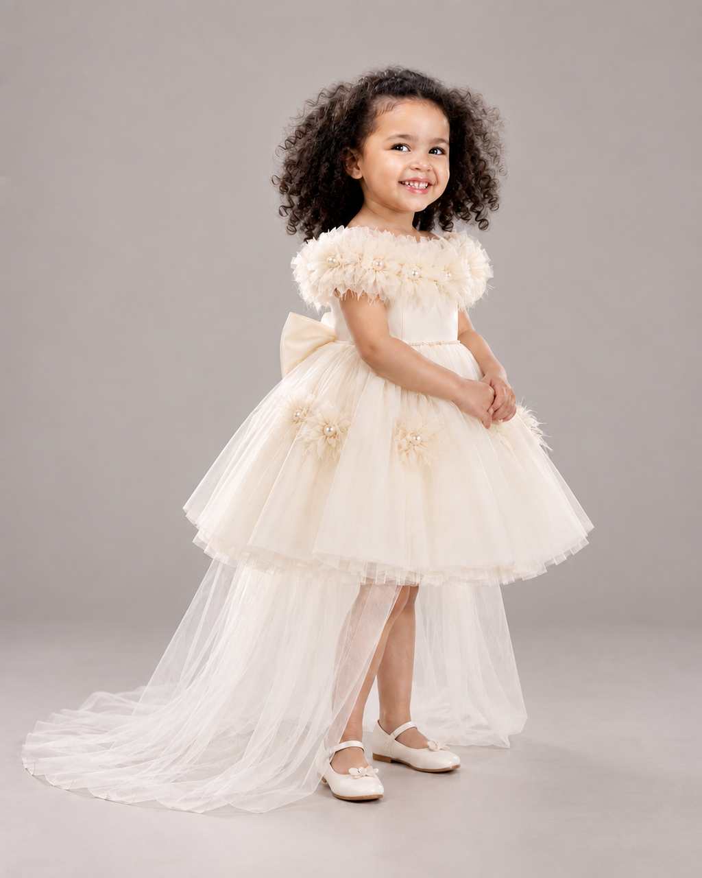 Colette Champagne Flower Girl Gown - image 5