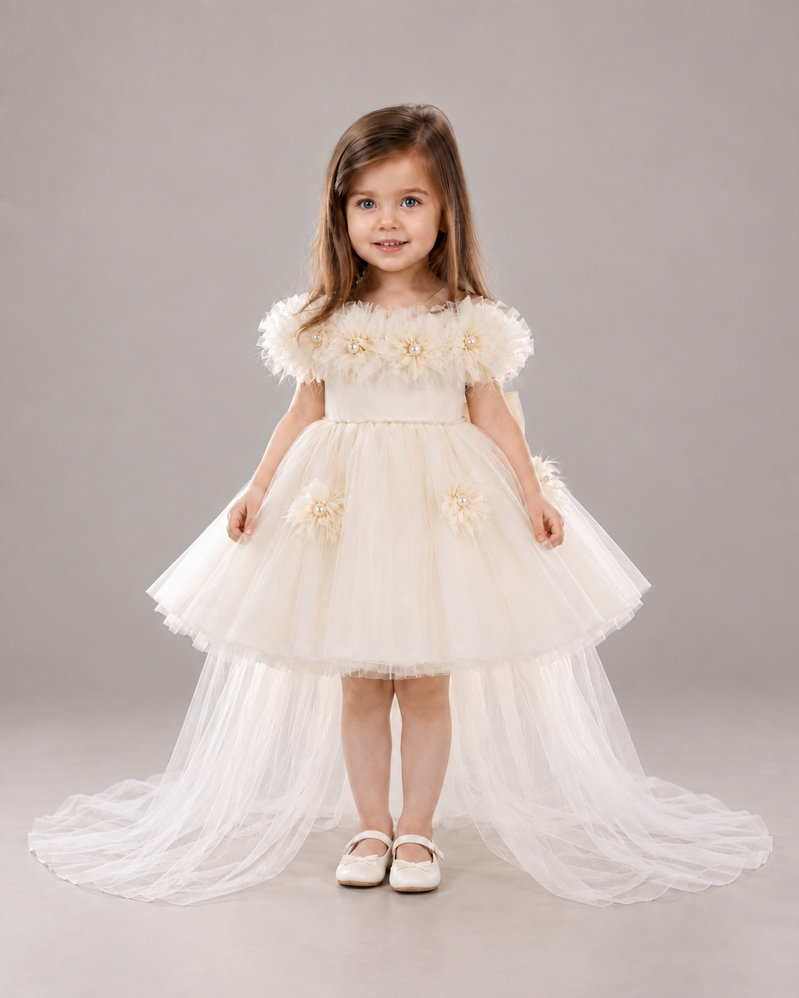 Colette Champagne Flower Girl Gown - image 6